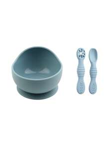 3 Piecesbaby And Toddler Feeding Training Bowl, Baby Silicone Suction Mat And Bowl, Anti-Drop And Anti-Scald Baby Feeding Bowl, For Daily Use