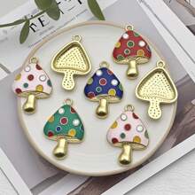 8pcs Colorful Mushroom Necklace Pendant DIY Making Earring Bracelet Keychain Mushroom Jewelry Accessories Charm Jewelry