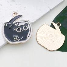 10pcs Zinc Alloy Black Cat Pendant DIY Necklace Earrings Bracelets Accessories Pet Keychain Pendant Charm Jewelry