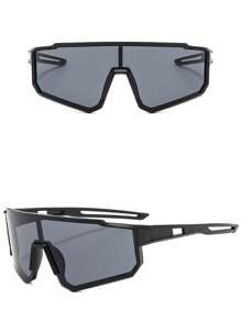 1 Stück Herren Oversized geometrische Rundum-Brille mit coolen Rahmen, weiß, Y2K Mode Sonnenbrille für den Outdoor-Einsatz, täglichen Gebrauch, Augenschutz. Preppy-Schulstil für den Schulanfang