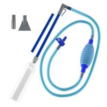 1 Set di accessori per acquario, comprende scambiacqua, pompa per l'acqua, tubo di sifone, cambiatore d'acqua manuale e aspiratore di rifiuti - grigio/blu - 1,5m/2,6m/3m
