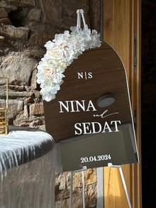 1pc 55*40cm/48*40cm/40*30cm Blank Acrylic DIY Signage Board, Wedding Welcome Sign, Minimalist Wedding Decor Suitable For Outdoor Lawn Wedding, Indoor Wedding Or Beach Wedding, Birthday Party And Other Theme Party Wayfinding - Multicolor - View 7