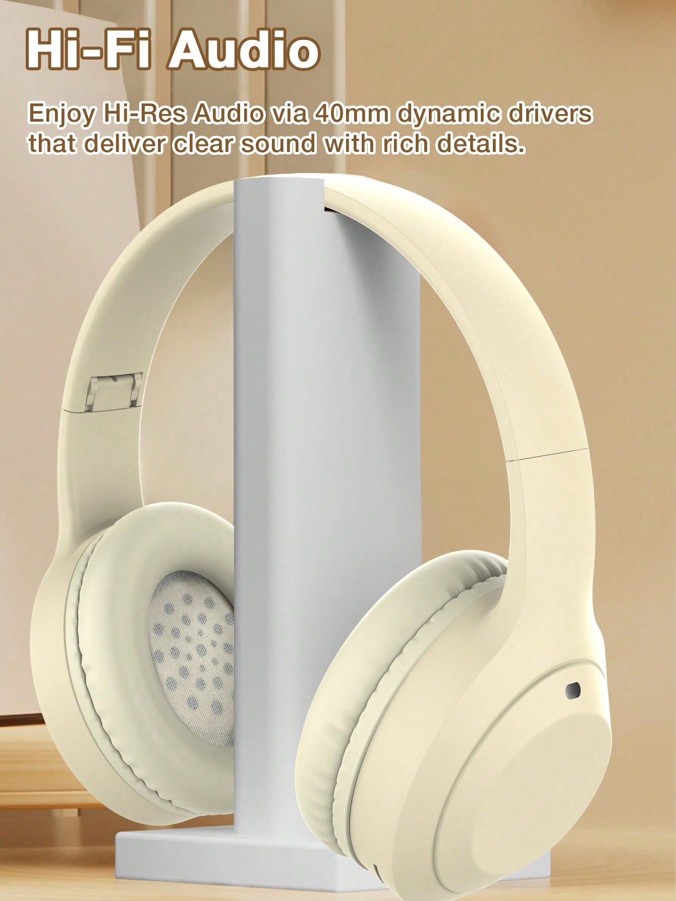 GENAI سماعات رأس لاسلكية مع ميكروفون، صوت استريو ع...