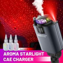 W&O Three-In-One Multifunctional Car Charger - Perfume Machine, Purple Starry Sky Ceiling Light, Dual 80cm/32inch Retractable Cable, Durable , Air Freshener Car Perfume Auto Fragrance - Great Atmosphere - Perfect Christmas Birthday Gift Car Accessories - Redlight - View 12