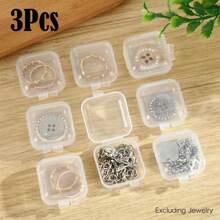 3-100pcs Mini Clear Plastic Storage Boxes, Jewelry Storage Cases, Transparent Storage Containers, Multi-Functional Portable Storage Boxes With Lids, For Small Items, Crafts, Jewelry, Hardware