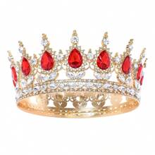1pc Elegant Baroque Style Diamond Tiara, Luxury Princess Bridal Crown, Shining Round Headpiece For Women, Exquisite Wedding Hair Accessories, Not Washable, Special Occasion Jewelry