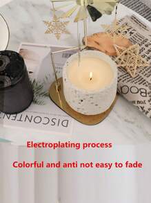 1 件北欧风格奢华不锈钢三角形可旋转烛台，镂空雕刻烛台，自动旋转香薰蜡烛架，防锈家居装饰，适合圣诞节、情人节、婚礼、生日派对、浪漫烛光晚餐