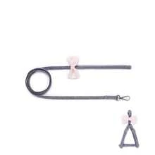 PINCOOL 1 conjunto de arnês e guia para animais de estimação, P/M/G, guia de caminhada de 1,2 m, fofa e adequada para cães e gatos pequenos - Cinza - Ver 8