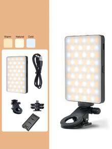 3 色可调光环形灯，适用于直播/摄影 | 360° 灵活角度和可伸缩三脚架（26-160 厘米）| 带手机夹的便携式补光灯，暖色/白色/柔和照明 - 彩色 - 查看 16