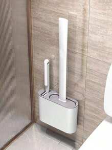 1Set Of 2 Toilet Brushes And 1 Sealed Toilet Seat Box, Wall-Mounted Toilet Brush, Silicone Soft Toilet Brush Head, Long Handle Toilet Brush, Multi-Functional Household Brush Bathroom Decor Summer