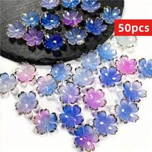 50 piezas de flores de cuentas acrílicas de 19mm que se pueden usar para hacer diversos accesorios de moda DIY