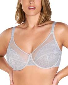Minimizer Bras Women Full Coverage Underwire Bras Plus Size Lifting Lace Bra Heavy Breast - 淺灰色 - 查看 1