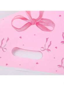 30/50pcs, Pink Bowknot Gift Bags, Bow Theme Party Tote Bags, Treat Bags Gift Bags Plastic Bags For Party Favors, Birthday Party Decorations, Princess Theme Party Decor, Bridal Shower Decor, Gift Wrapping Supplies