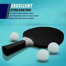 Table Tennis Rackets Set, Professional Table Tennis Bats With 3 Balls, Composite Rubber Ping Pong Paddle Set - White - View 3