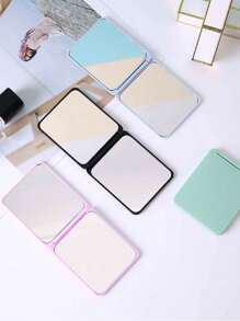 1pc Simple Bathroom Makeup Mirror, Portable Desktop Vanity Mirror, Office Desk Stand Mirror, Handheld Cosmetic Mirror, Adjustable Tabletop Mirror, Student Dormitory Dressing Table Mirror, Home Decoration, Room Decoration, Bathroom Accessory Valentine DAY, Bathroom Accessories Back To School