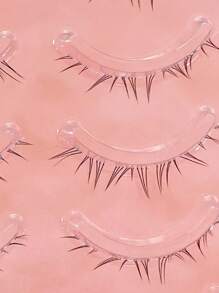 5 对自然纤细自然下睫毛，适合初学者，C 卷曲，透明软茎仿貂皮下睫毛条睫毛，睫毛，睫毛，假睫毛