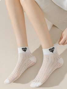 7 pares de calcetines de tobillo finos, de malla, encaje floral y transpirables para mujer en verano, de colores aleatorios