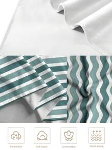 Grandes, douces et absorbantes serviettes de plage rayées pour couples - Tissu tricoté moderne, parfait pour les voyages, les vacances, la piscine et le camping - Disponible en marron et vert, serviette tricotée moderne absorbante, indispensable de voyage