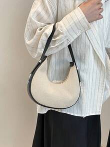 时尚休闲简约小众设计个性化纹理女士单肩包