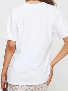 Women's Loose Tops Summer Causal Fruit Print/Rose Print Loose Round Neck Half Sleeve T Shirt