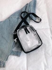 Bolso de mano grande de capacidad para vacaciones en la playa, bolsa de cosméticos portátil de malla transparente, bolsa de almacenamiento, bolso cruzado de moda.