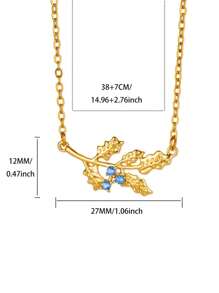 1PC Gold Birth Flower Necklace For Women 12 Month Birthstone Bouquet Pendant Floral Necklace, Daily Wear Jewelry For Valentine's Day Wedding Birthday Gift