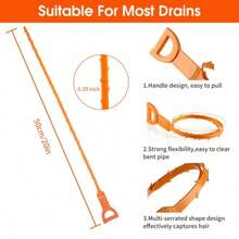 Drain Clog Remover Tool 6 Pack 20 Inch Length Drain Cleaner Sticks For Sink Pipe And Tub Plumbing Unclogger Tool For Clogged Drains In Shower Hair Catcher For Bathroom Kitchen Bathtub