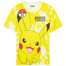 pokemon T Shirt Pikachu Top Short Sleeved Tee Soft Breathable Casual Anime Gift - Yellow - View 1