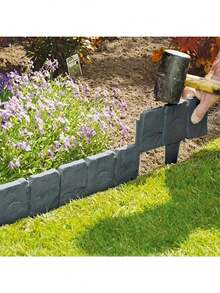 Easy To Install Pe Plastic Garden Edging Kit With Sturdy Anchors - Lawn Boundaries For Landscape And Lawn Separation - Multicolor - View 5