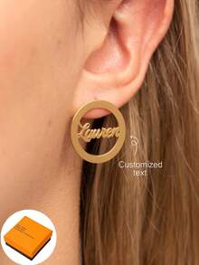 1 Pair Of Name Earrings - Customized Earrings - Personalized Earrings - Minimalist Earrings - Personalized Jewelry - Nam Hoop Earrings- - Earrings - View 1