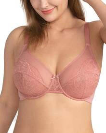 Minimizer Bras Women Full Coverage Underwire Bras Plus Size Lifting Lace Bra Heavy Breast - Light Coral - View 1