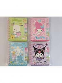 Sanrio 1pc Cute Cartoon Embossed Spiral Notebook, Student Pocket Memo Book, Children Gift Stationery School Supplies,Back To School