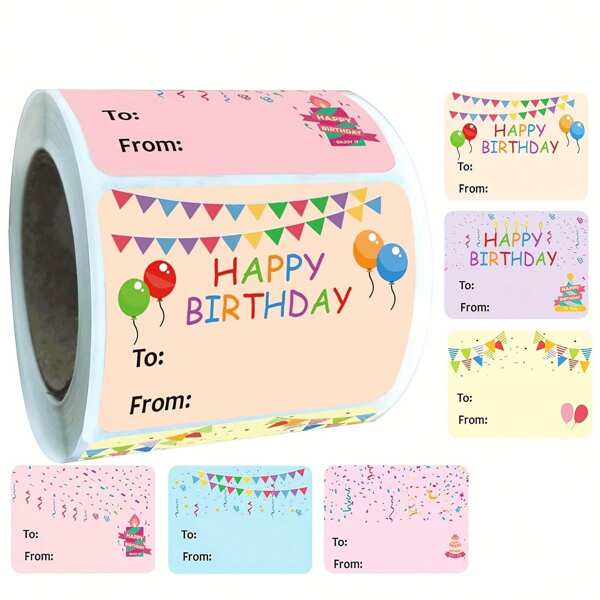 200 PCS Birthday Celebrations Stickers, Adhesive Labels For Office Supplies, Decorative Tags, And Sealing Stickers Gift Label