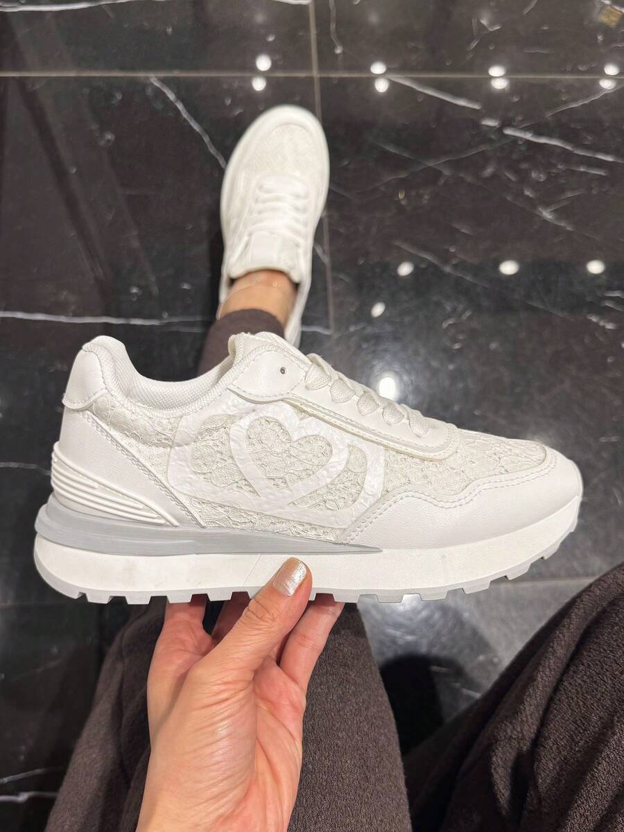 Giày thể thao đế xuồng thời trang thường ngày - trắng - Xem 1