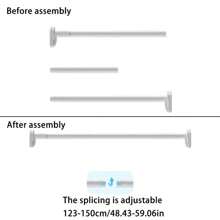 Adjustable Tension Rod - Made Of Stainless Steel With Plastic End Caps, Easy Installation Without Drilling, Suitable For Shower Curtains, Curtains, Closets, Balcony Drying - Available In Silver, Black, White And Grey Room Decor Bathroom Accessories Back To School