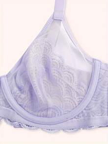 HSIA Minimizer Bras Women Large Bust Full Coverage Lace Plus Size Bra - Scales - Purple - View 7