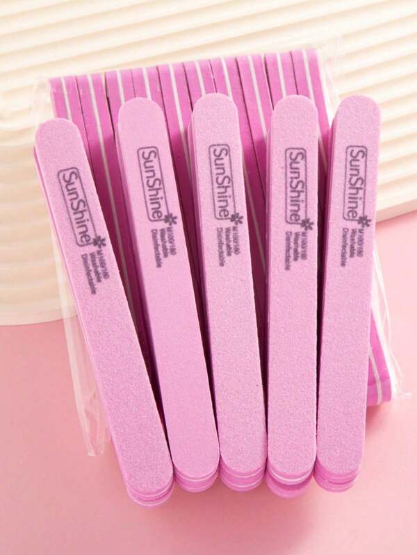 5/10pcs Rectangular Nail File Set, 0.47in Thick Nail Files, Gel Nail Sponge Washable Double Sided 100/180 Grit Nail Buffer