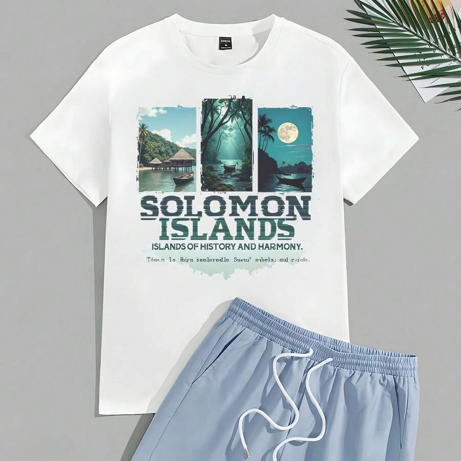Solomon Islands T-Shirt - Islands Of History Harmony Tee - 220g Cotton Comfort, Tropical Paradise Design, Authentic Island Style, Premium Quality, Travel Souvenir, Gift Idea 0001 - 白色 - 查看 1