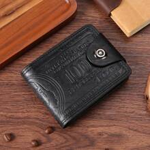 Men's Fashion Classic Wallet Vintage 100 US Dollar Pattern Wallet Multi Card Slot Zipper Coin Compartmen PU Leather Classic Short Wallet For Men Money Wallet Mini Wallet Purse Wallet Men Wallet Leather Small Wallet