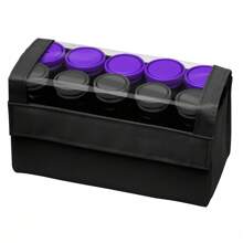 Travel Size Professional 1.25 "Compact Ceramic Hot Hair Rollers, 10 Piece Set, Anti-Static Technology, Ionic, Black