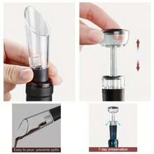 RAF 1set Electric Bottle Opener, Spiral Vacuum Preservation Pour Bottle, Multi-Functional Electric Bottle Opener Set, With Foil Knife And Vacuum Seal - Battery-Powered, Easy-To-Store Base, An Electric Bottle Opener Suitable For Home Parties, Bars And Restaurants.Kitchen Appliances