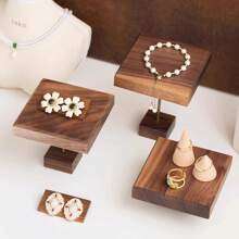 1 Piece Wooden Jewelry Organizer,10X10CM Walnut Bracelet Necklace Display Stand,5/9/12CM High Vertical Square Toy Model Rack Shelf,Home Decoration Display Stands