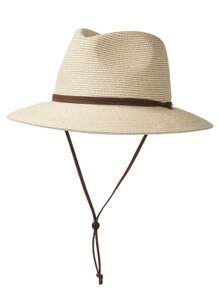 Man Summer Straw Sun Hats Wide Brim Panama Fedora Beach Hat With Wind Lanyard