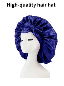 Chapeau rond à large bord pour dame avec nœud papillon en ruban simulé en soie, élastique. Bonnet de sommeil/attache-cheveux respirant et lisse antidérapant, convenant pour la vie quotidienne familiale, la beauté et la coiffure