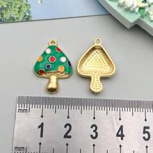 8pcs Colorful Mushroom Necklace Pendant DIY Making Earring Bracelet Keychain Mushroom Jewelry Accessories Charm Jewelry