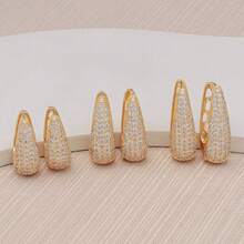 Kit 3 Pairs Of Luxury Earrings For Women Inlaid With Zirconias, Plated In 18K Gold Or 925 Silver - Vàng - Xem 3