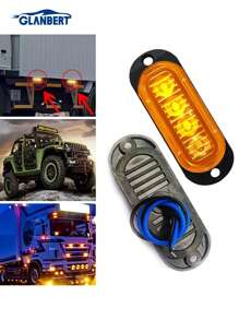 GLANBERT 4 piezas Barra de luces LED de 4 LEDs para camiones y coches, barra de luces LED delanteras y traseras para remolques, iluminación para barcos, luces exteriores para coches, luces intermitentes, luces de advertencia