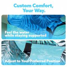 Heavy Duty Inflatable Pool Floats Adult, Inflatable Pool Lounge Chairs For Adults With Tropical Leaf Design, Party Summer Water Beach Lake Fun, Beach Relaxation | Vibrant Design | Comfortable Mesh, Beach Chairs For Adults