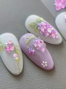 1 件卡通紫葡萄美甲贴纸，卡通水果美甲贴纸，适合家庭或美甲沙龙的指甲贴花，适合女性和女孩的 DIY 美甲用品，适合节日礼物 - 紫色 - 查看 3