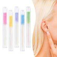 Disposable Earrings Hole Cleaner Floss Ear Piercing Cleaner Piercing Aftercare Piercing Cleaning Line Women Men Earrings Hole Care Odor Removal (300 Pieces, Multicolour) - 彩色 - 查看 8